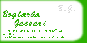boglarka gacsari business card
